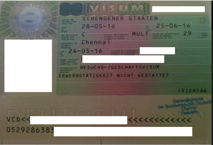 My Schengen Tourist Visa from India