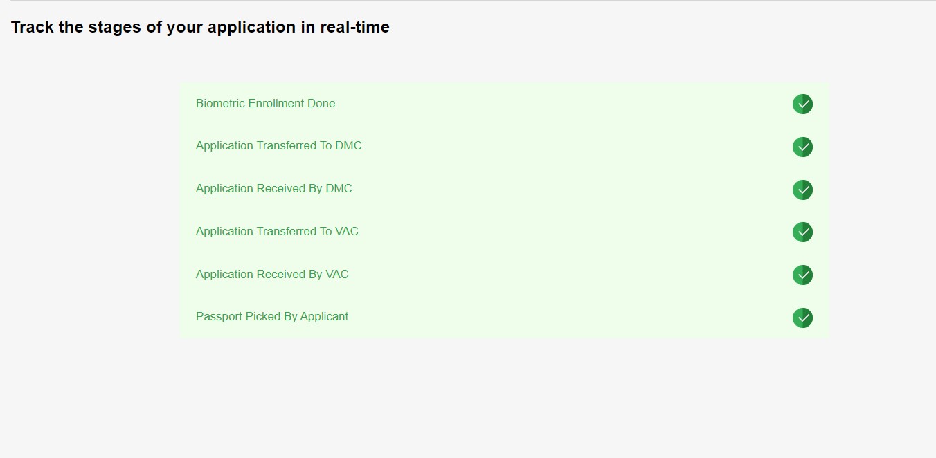 Tracking the visa stages