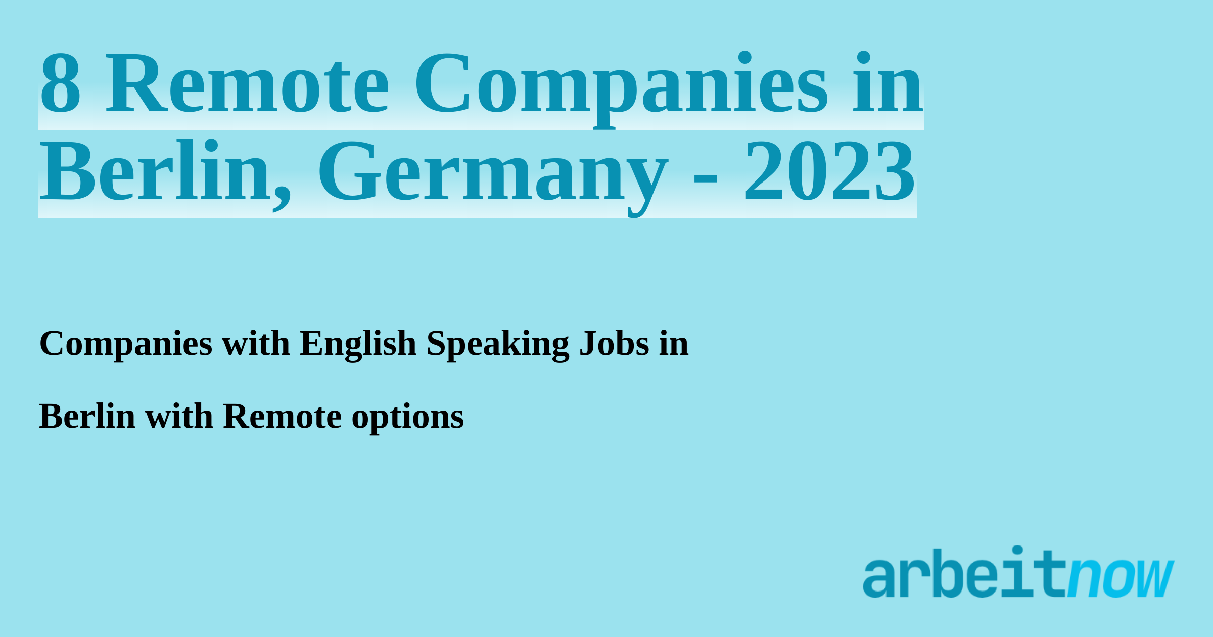 8 Remote Companies in Berlin, Germany 2023