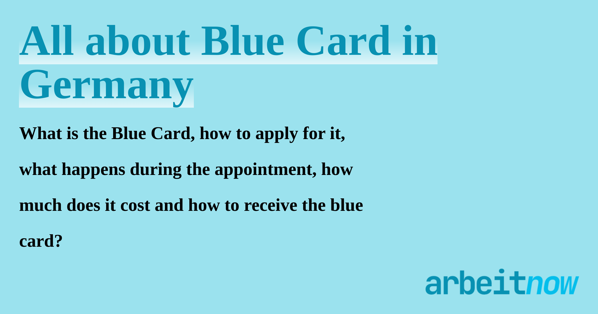 All about Blue Card in Germany