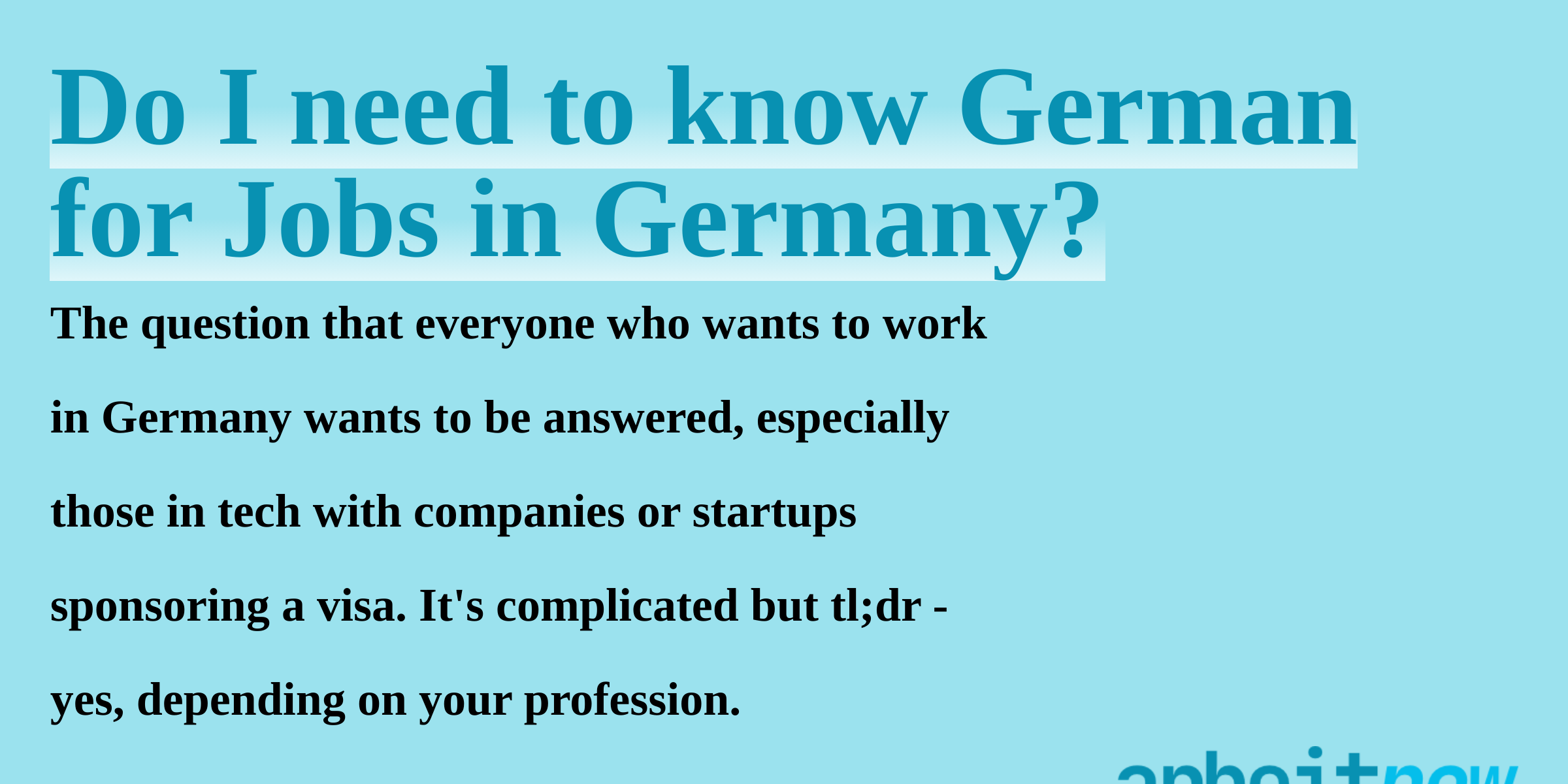 Antwort What jobs can I do in Germany without German? Weitere Antworten