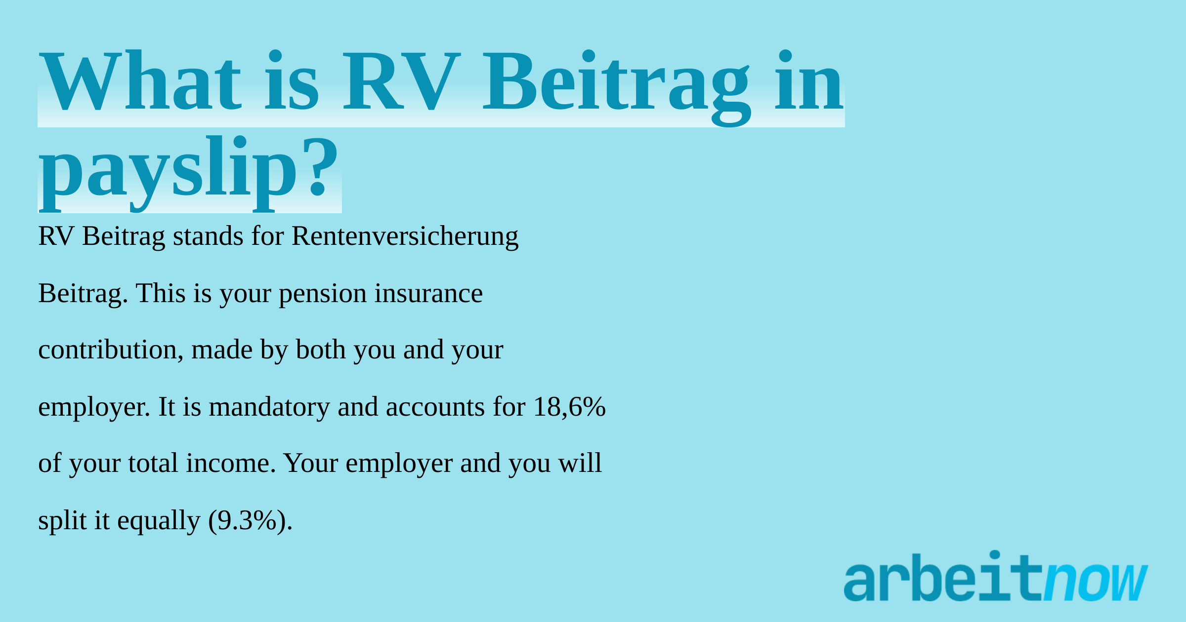 What is RV Beitrag in payslip?