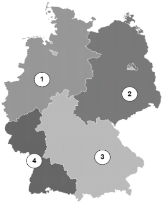 Wie waren die Besatzungszonen Deutschlands nach 1945 verteilt?